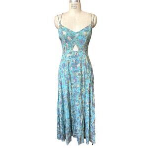 NWT Karina Grimaldi Sparkly Metallic Long Floral Dress Size Small